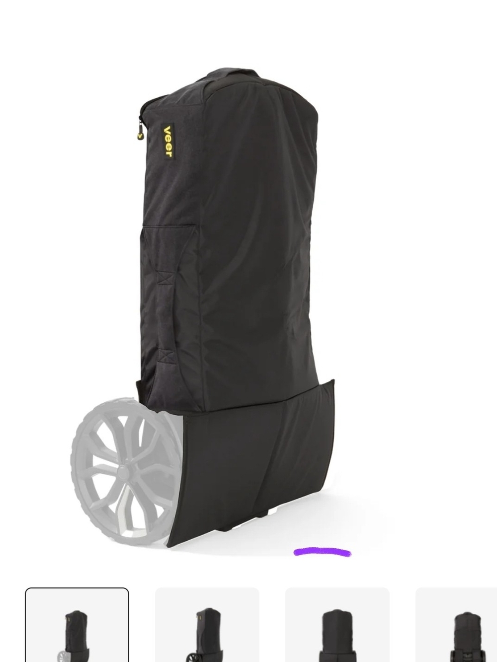 Veer Black Travel Wheel Bag – Protective Stroller Wheel Cover